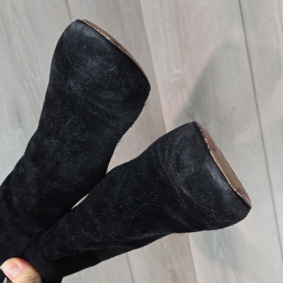Christian Louboutin Women Black Suede Heeled Boots Shoes Sz 36.5/6.5 - Picture 4 of 16